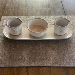 Petite Maison Seafood Condiment 4 Pc Serving Set Fruits Le Mer Fish Dipping Bowl